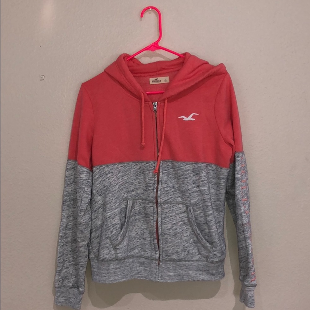 Peach & grey hoodie